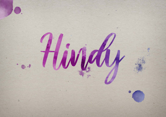 Free photo of Hindy Watercolor Name DP