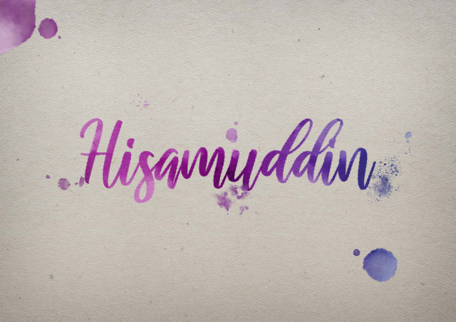 Free photo of Hisamuddin Watercolor Name DP