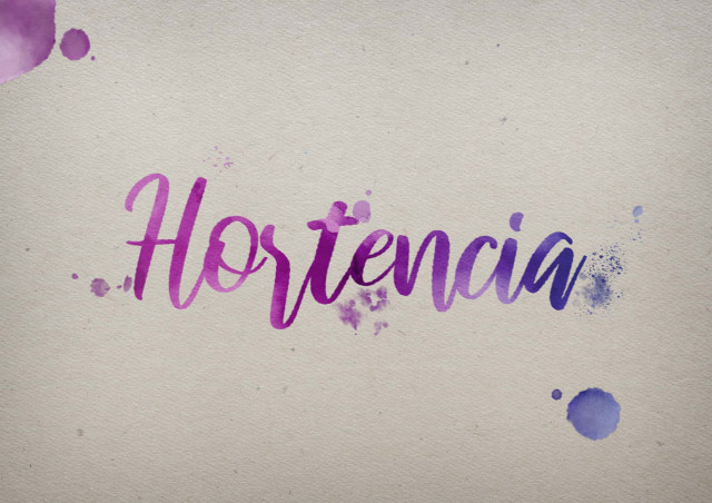 Free photo of Hortencia Watercolor Name DP