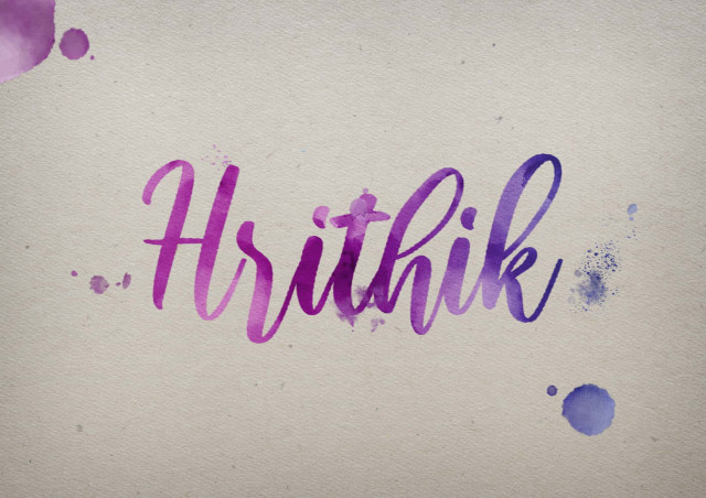 Free photo of Hrithik Watercolor Name DP