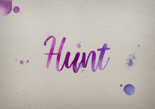 Free photo of Hunt Watercolor Name DP