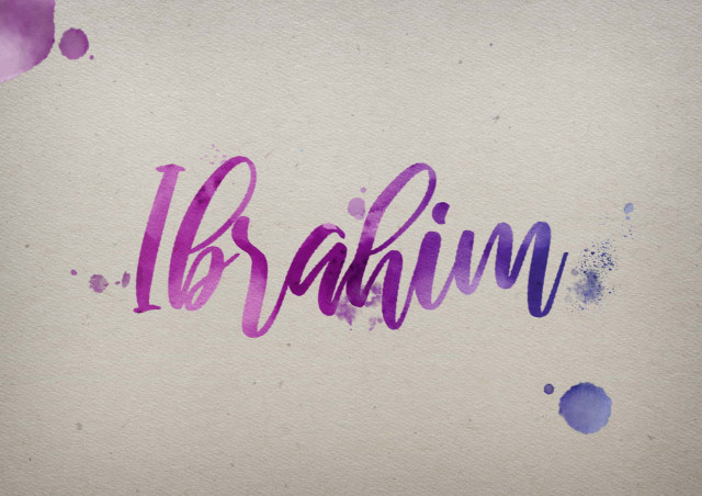 Free photo of Ibrahim Watercolor Name DP