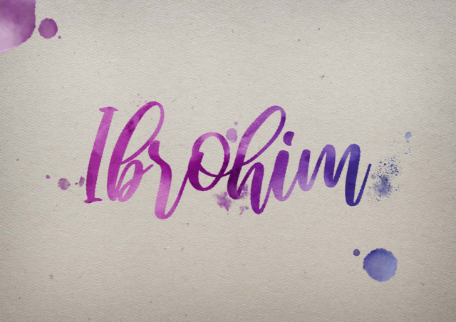 Free photo of Ibrohim Watercolor Name DP