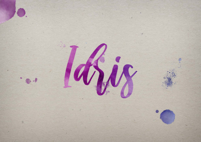 Free photo of Idris Watercolor Name DP