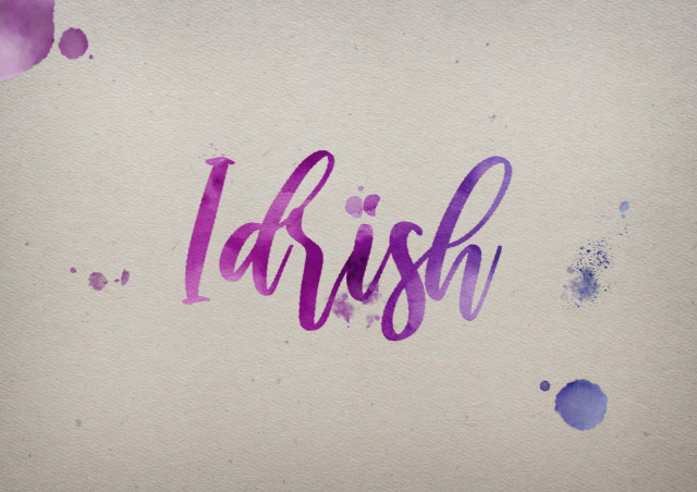 Free photo of Idrish Watercolor Name DP