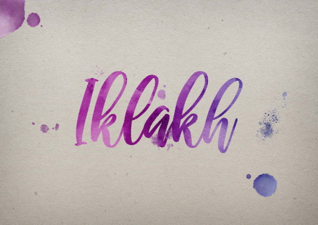 Free photo of Iklakh Watercolor Name DP