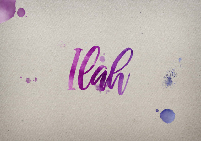 Free photo of Ilah Watercolor Name DP