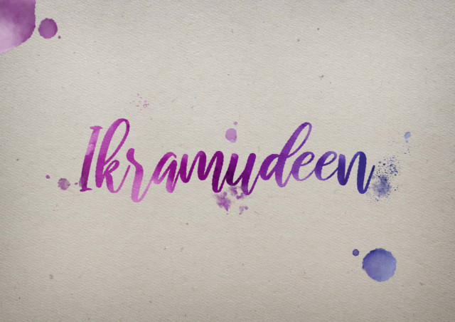 Free photo of Ikramudeen Watercolor Name DP