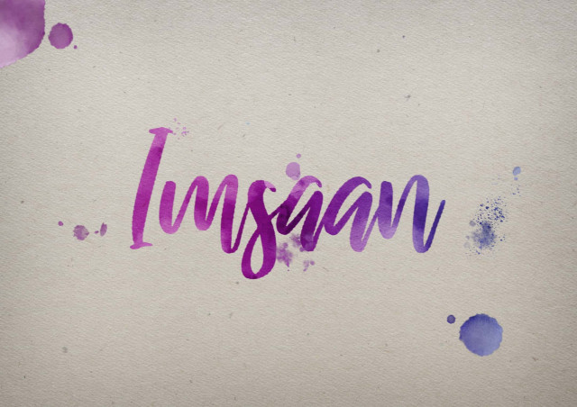 Free photo of Imsaan Watercolor Name DP