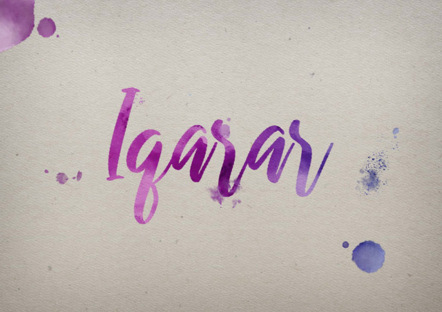 Free photo of Iqarar Watercolor Name DP