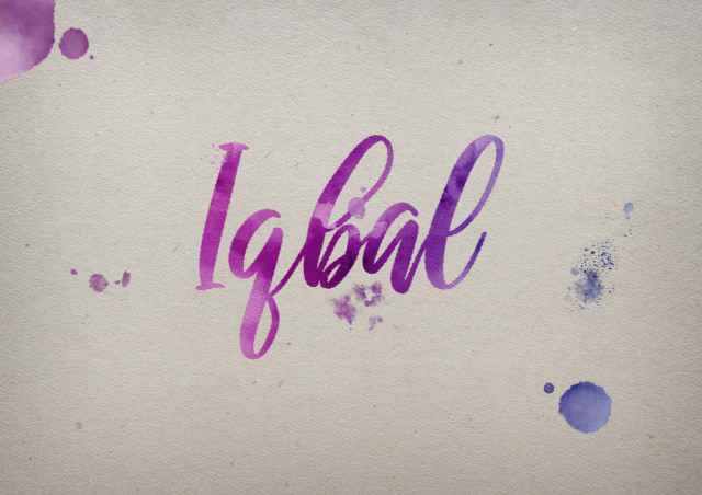 Free photo of Iqbal Watercolor Name DP