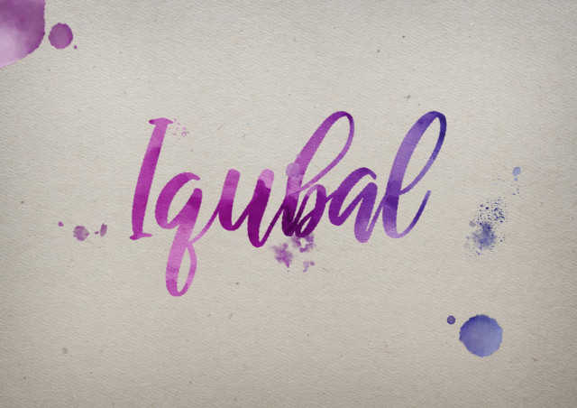 Free photo of Iqubal Watercolor Name DP