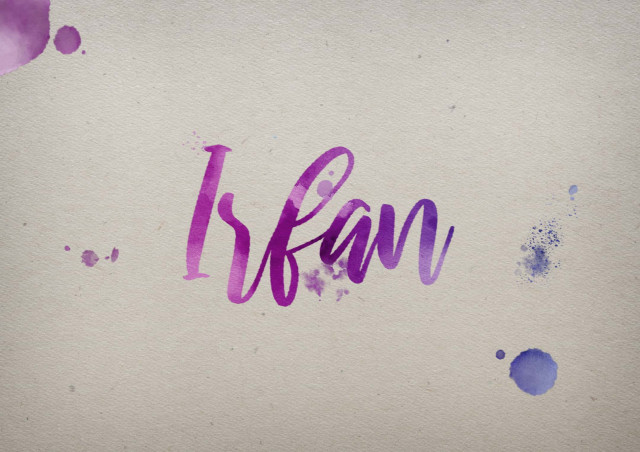 Free photo of Irfan Watercolor Name DP