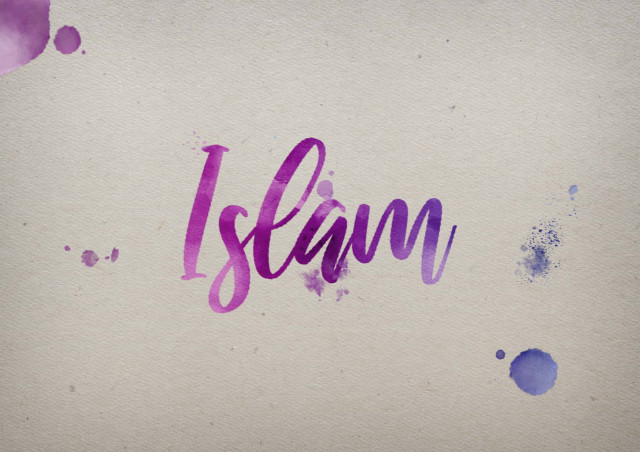 Free photo of Islam Watercolor Name DP