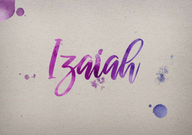 Free photo of Izaiah Watercolor Name DP