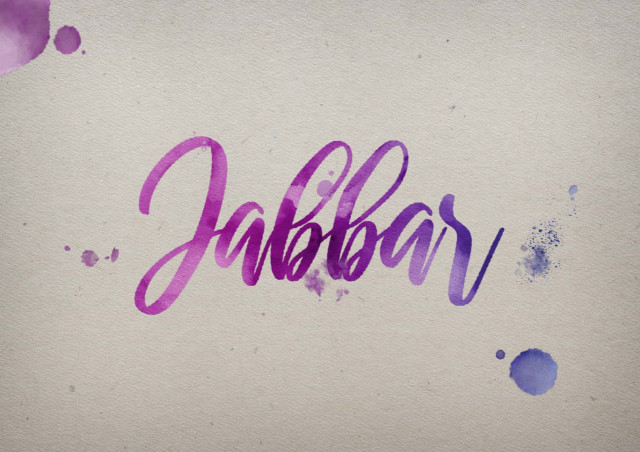 Free photo of Jabbar Watercolor Name DP