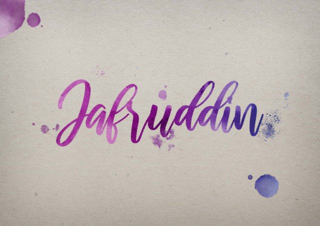 Free photo of Jafruddin Watercolor Name DP