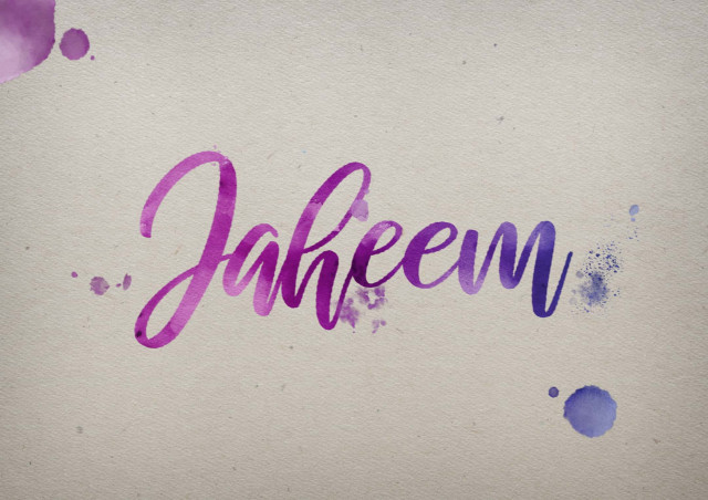 Free photo of Jaheem Watercolor Name DP