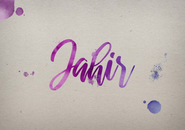 Free photo of Jahir Watercolor Name DP