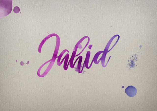 Free photo of Jahid Watercolor Name DP