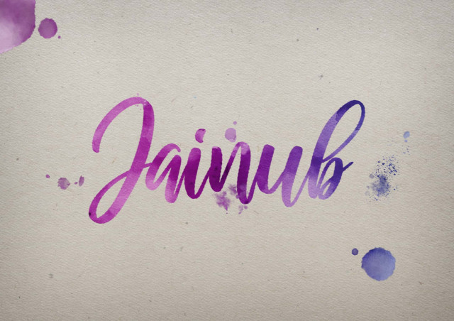 Free photo of Jainub Watercolor Name DP