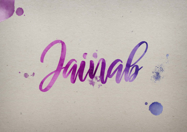 Free photo of Jainab Watercolor Name DP