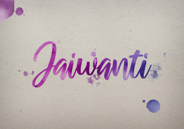 Free photo of Jaiwanti Watercolor Name DP