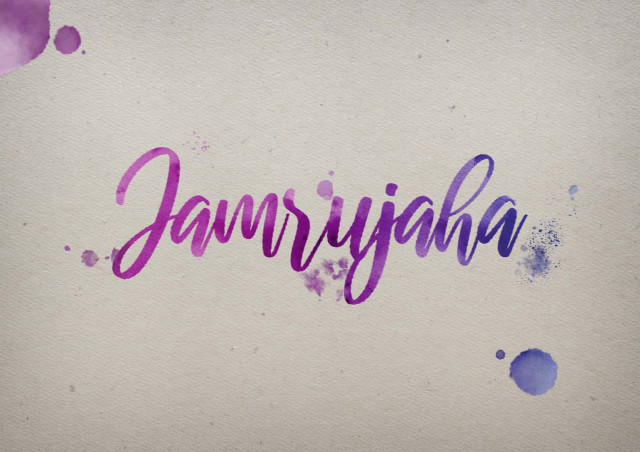Free photo of Jamrujaha Watercolor Name DP