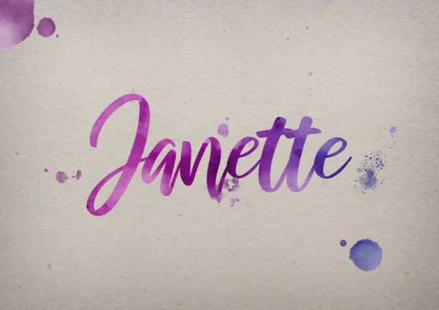 Free photo of Janette Watercolor Name DP