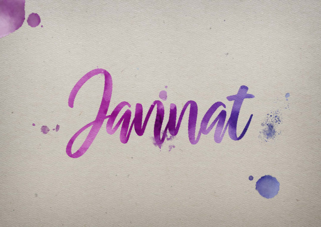 Free photo of Jannat Watercolor Name DP