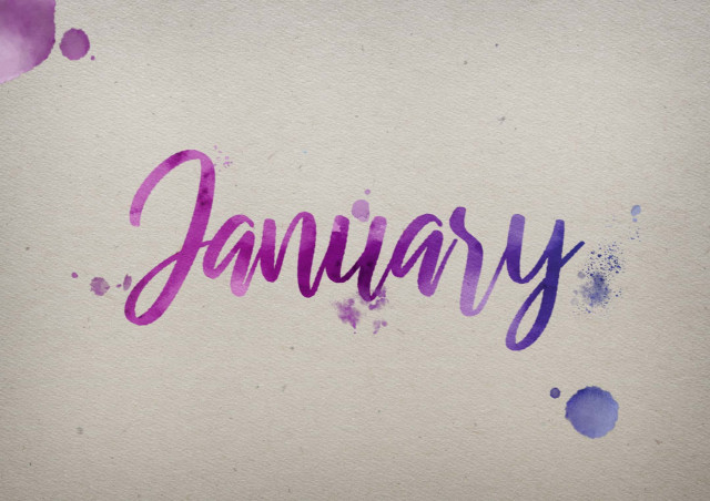 Free photo of January Watercolor Name DP