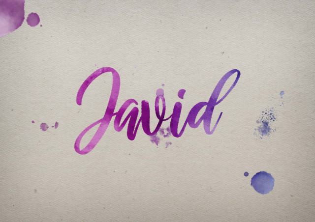 Free photo of Javid Watercolor Name DP