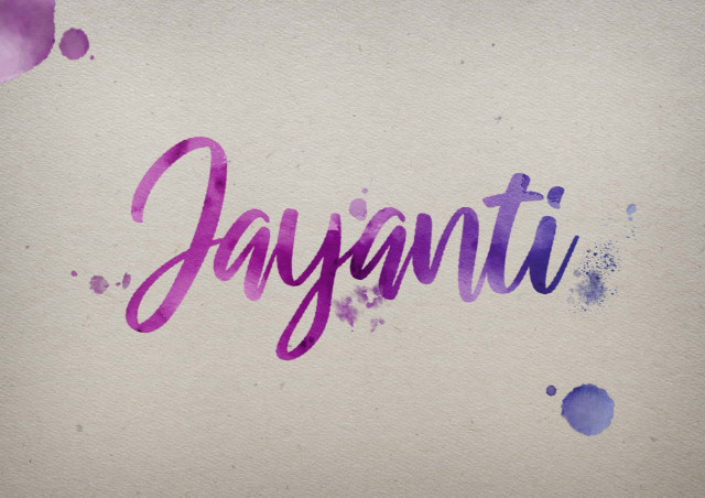 Free photo of Jayanti Watercolor Name DP