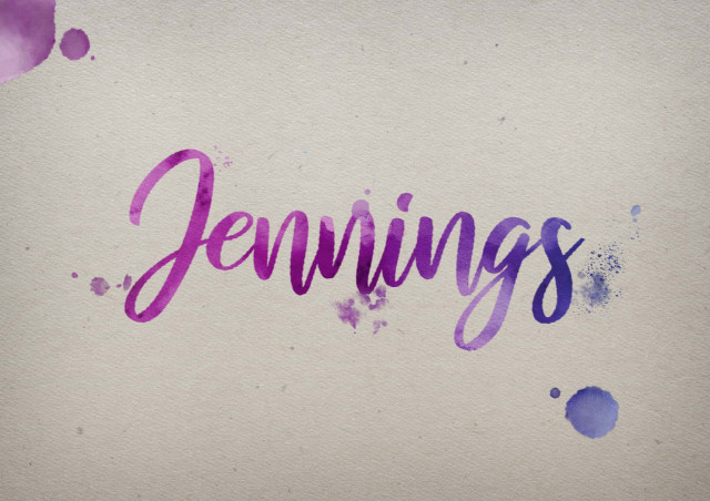 Free photo of Jennings Watercolor Name DP