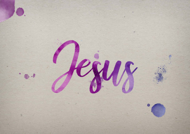 Free photo of Jesus Watercolor Name DP