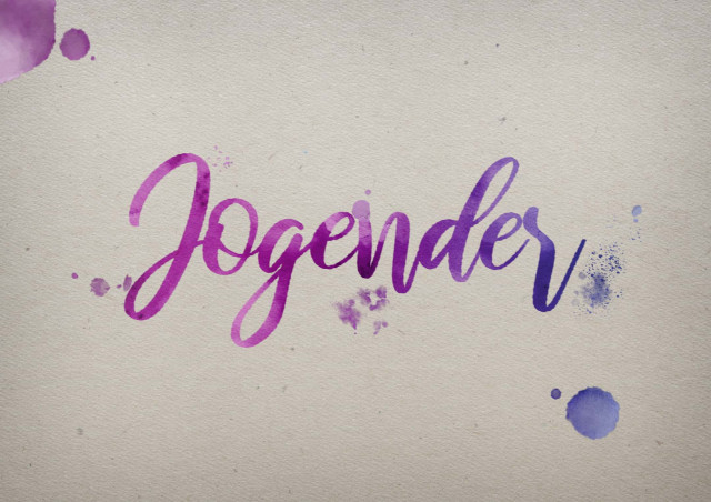 Free photo of Jogender Watercolor Name DP