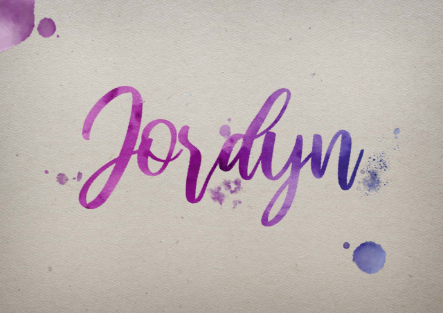 Free photo of Jordyn Watercolor Name DP