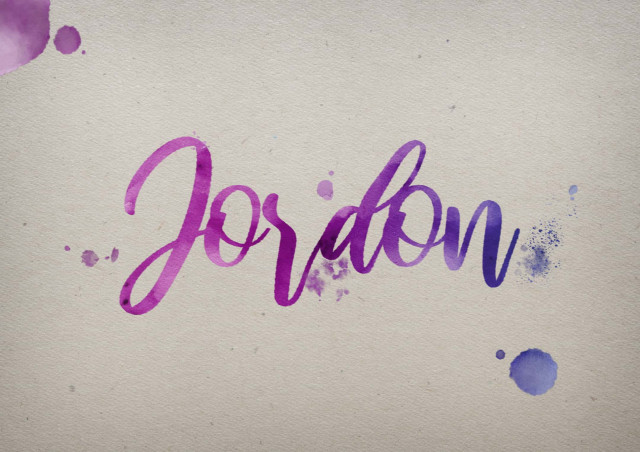 Free photo of Jordon Watercolor Name DP