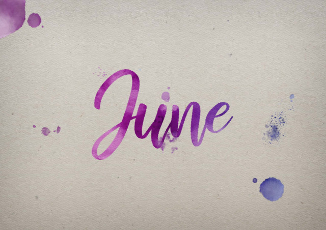 Free photo of June Watercolor Name DP