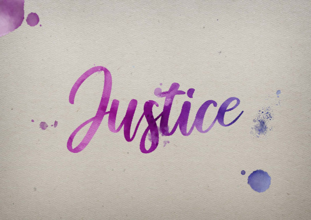 Free photo of Justice Watercolor Name DP