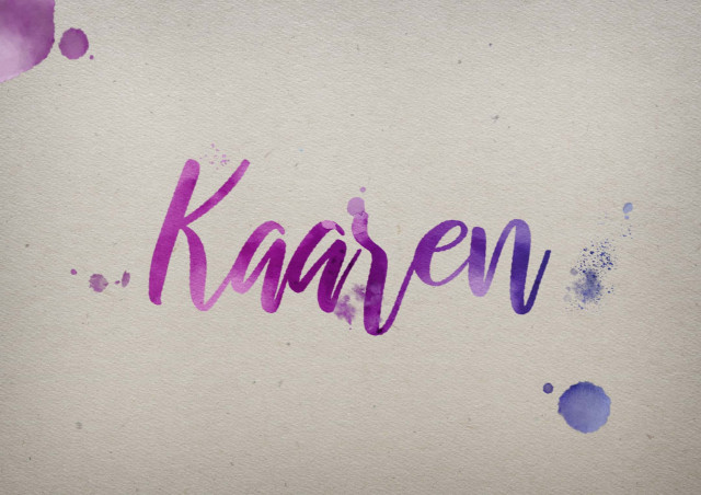 Free photo of Kaaren Watercolor Name DP