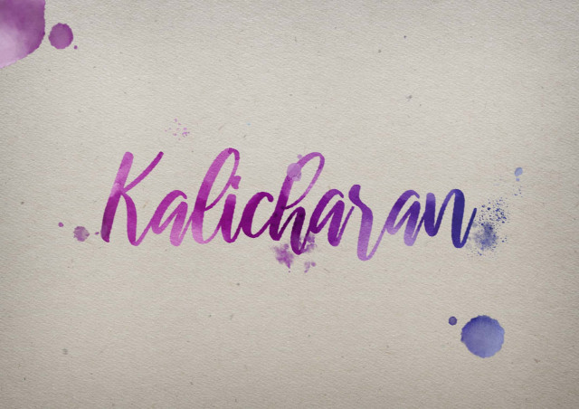 Free photo of Kalicharan Watercolor Name DP