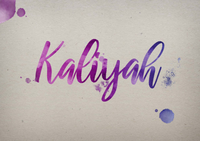 Free photo of Kaliyah Watercolor Name DP