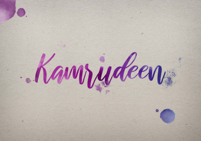 Free photo of Kamrudeen Watercolor Name DP