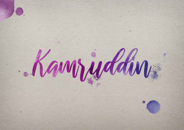 Free photo of Kamruddin Watercolor Name DP