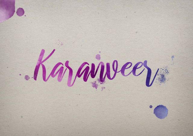 Free photo of Karanveer Watercolor Name DP