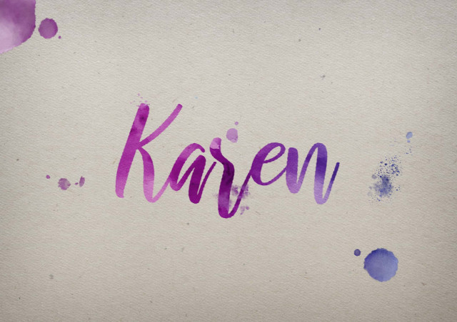 Free photo of Karen Watercolor Name DP