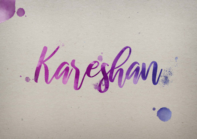 Free photo of Kareshan Watercolor Name DP