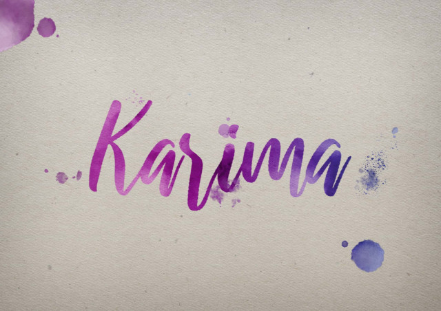 Free photo of Karima Watercolor Name DP