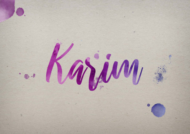 Free photo of Karim Watercolor Name DP